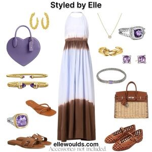 A.L.C. Blair Dip Dye Maxi Dress 10 Fudge & Sky Blue Halter Boho Girl $595 Size 6